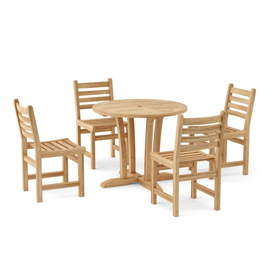 Teak Garden Dining Set - Descanso (Table) & Windham (4 Chairs) - Teak HQ™