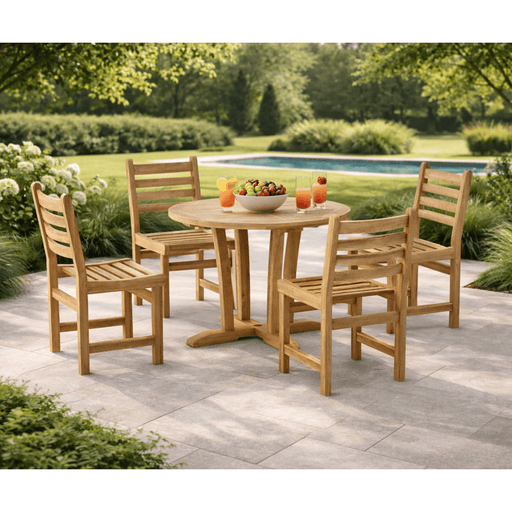 Teak Garden Dining Set - Descanso (Table) & Windham (4 Chairs) - Teak HQ™