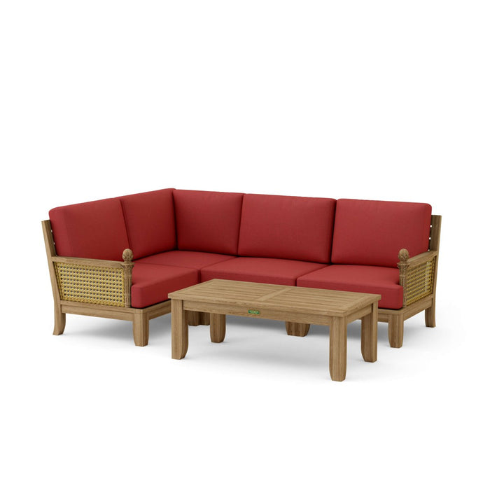 Teak Garden Furniture - Luxe 5 - Piece Sectional Set - Teak HQ™