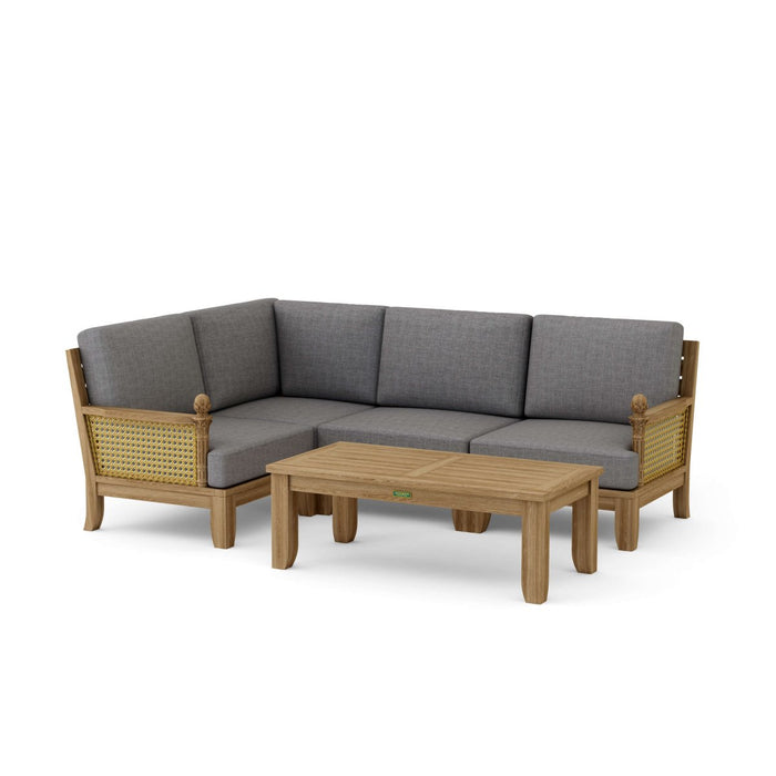Teak Garden Furniture - Luxe 5 - Piece Sectional Set - Teak HQ™