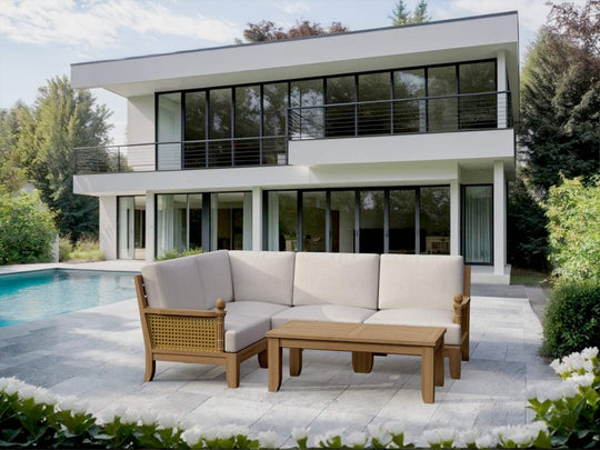 Teak Garden Furniture - Luxe 5 - Piece Sectional Set - Teak HQ™