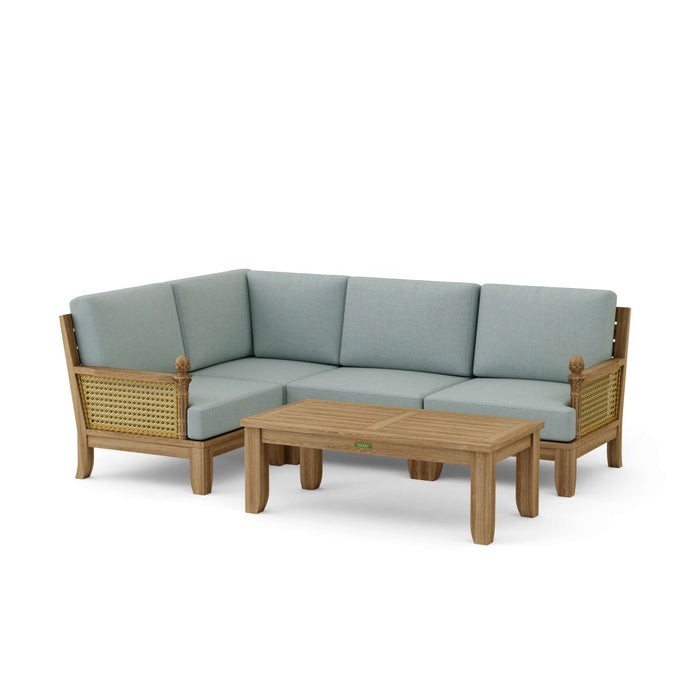 Teak Garden Furniture - Luxe 5 - Piece Sectional Set - Teak HQ™