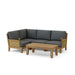 Teak Garden Furniture - Luxe 5 - Piece Sectional Set - Teak HQ™