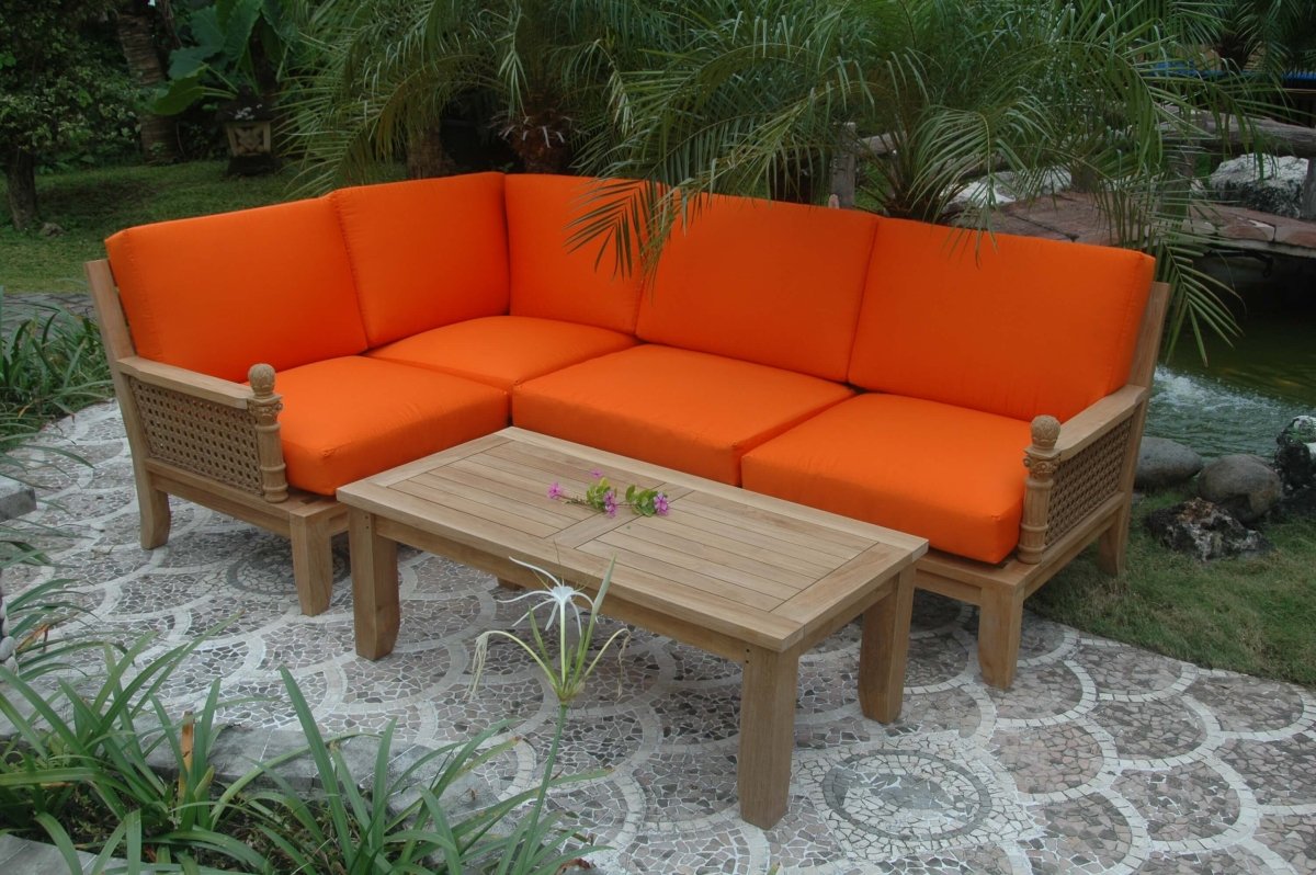 Teak Garden Furniture - Luxe 5 - Piece Sectional Set - Teak HQ™