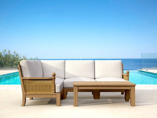 Teak Garden Furniture - Luxe 5 - Piece Sectional Set - Teak HQ™