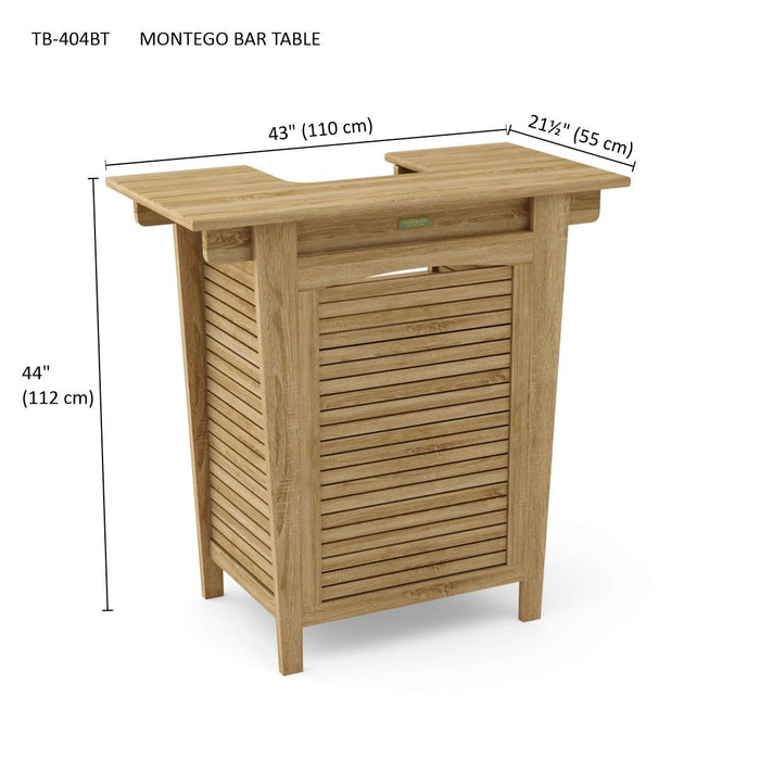 Teak High Top Table (43" Long Rectangle) - Montego - Teak HQ™
