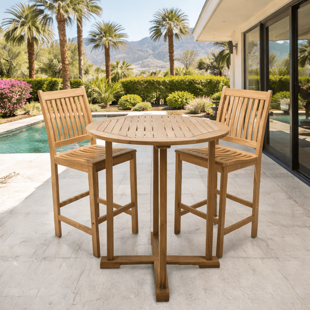 Teak High Top Table and Chairs - Royal Teak - Teak HQ™