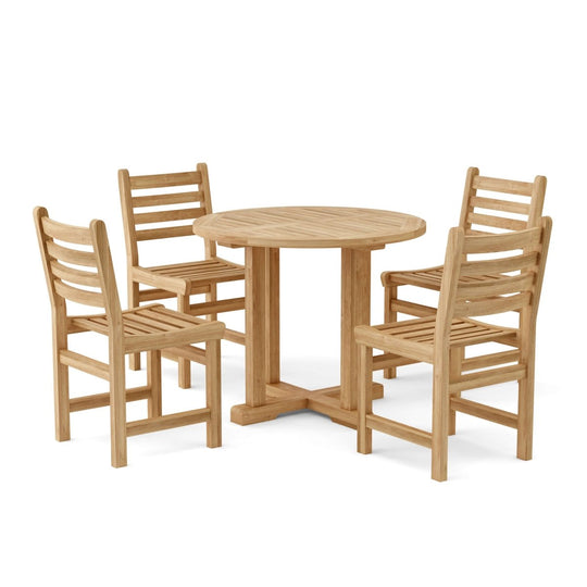 Teak Kitchen Table and Chairs - Montage (Table) & Windham (4 Chairs) - Teak HQ™