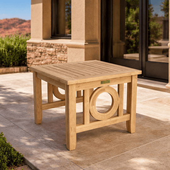 Teak Lamp Table (24" Square) - Natsepa - Teak HQ™