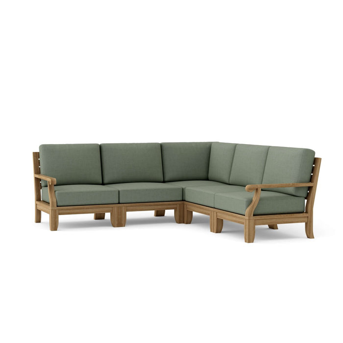 Teak Lounge Furniture - Riviera 5 - Piece Sectional Set - Teak HQ™