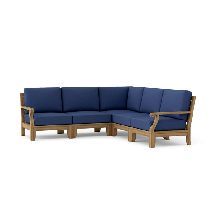 Teak Lounge Furniture - Riviera 5 - Piece Sectional Set - Teak HQ™