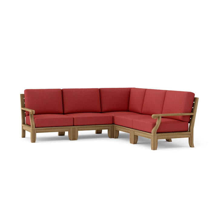 Teak Lounge Furniture - Riviera 5 - Piece Sectional Set - Teak HQ™