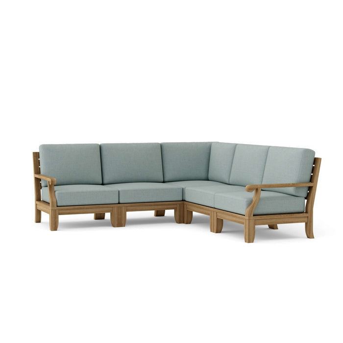 Teak Lounge Furniture - Riviera 5 - Piece Sectional Set - Teak HQ™