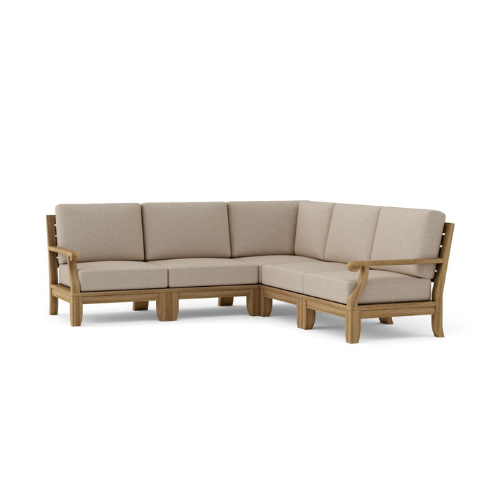 Teak Lounge Furniture - Riviera 5 - Piece Sectional Set - Teak HQ™