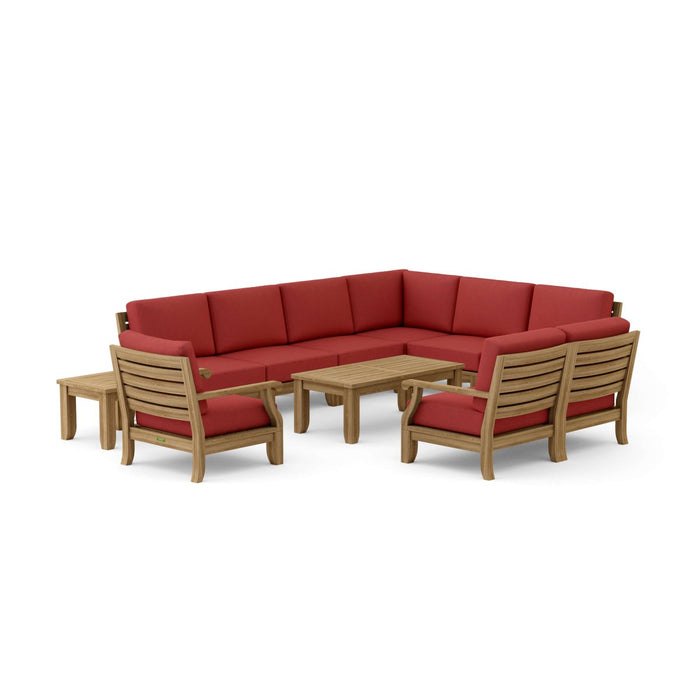Teak Modular Outdoor Furniture - Riviera 11 - Piece Sectional Set - Teak HQ™