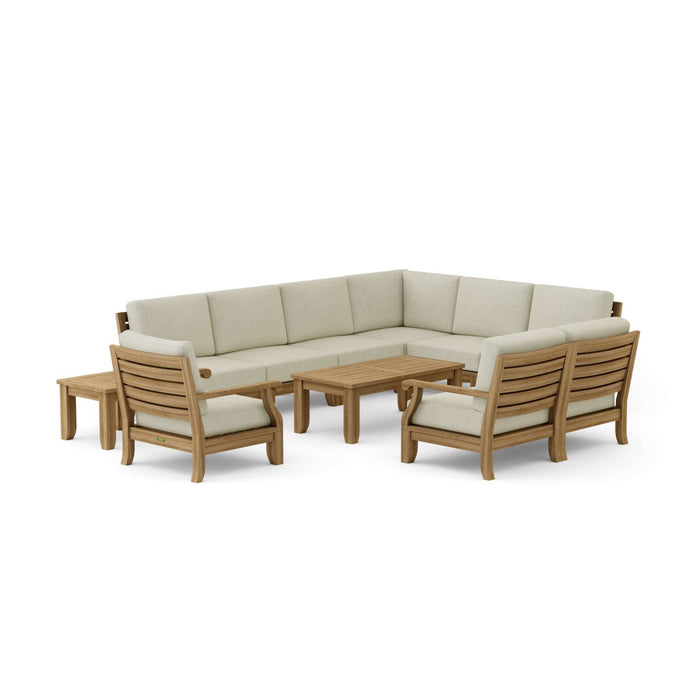 Teak Modular Outdoor Furniture - Riviera 11 - Piece Sectional Set - Teak HQ™