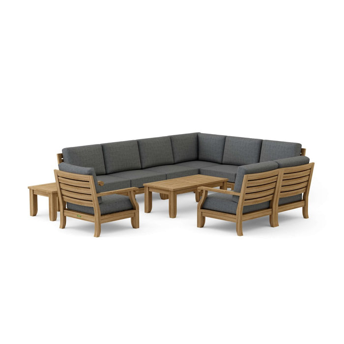 Teak Modular Outdoor Furniture - Riviera 11 - Piece Sectional Set - Teak HQ™