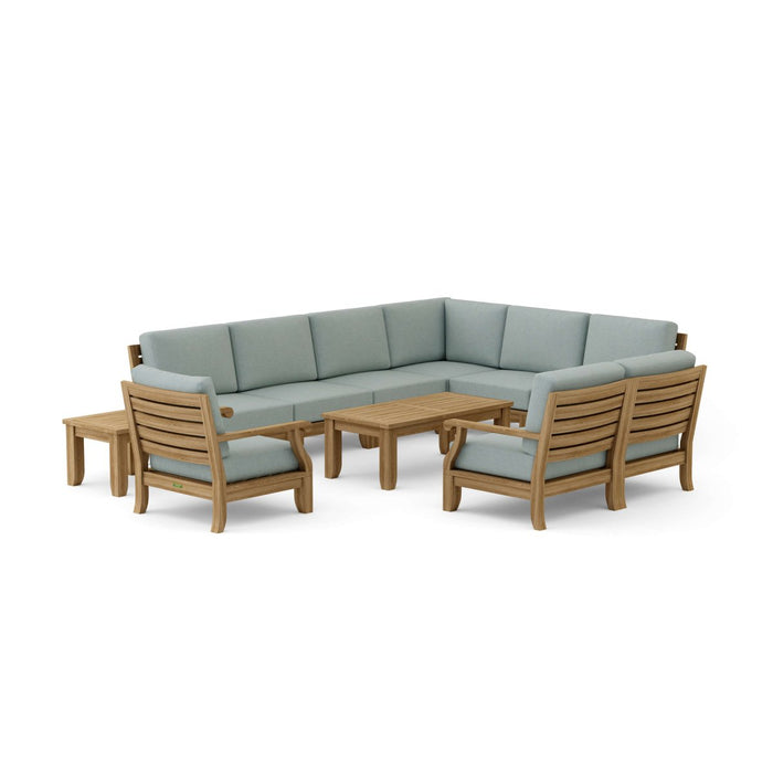 Teak Modular Outdoor Furniture - Riviera 11 - Piece Sectional Set - Teak HQ™