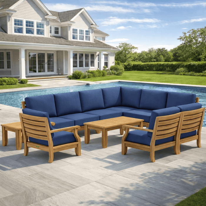 Teak Modular Outdoor Furniture - Riviera 11 - Piece Sectional Set - Teak HQ™