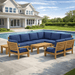 Teak Modular Outdoor Furniture - Riviera 11 - Piece Sectional Set - Teak HQ™