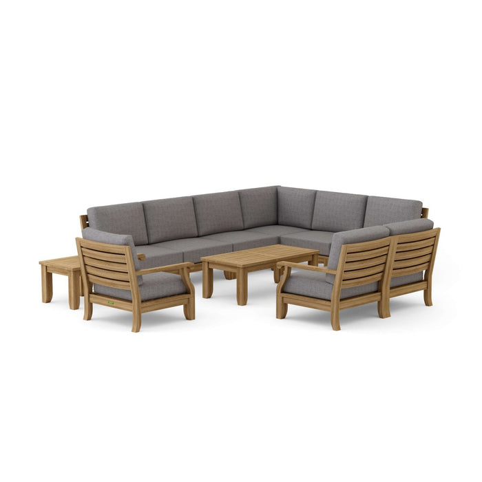 Teak Modular Outdoor Furniture - Riviera 11 - Piece Sectional Set - Teak HQ™