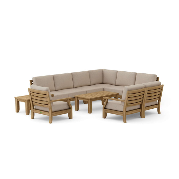 Teak Modular Outdoor Furniture - Riviera 11 - Piece Sectional Set - Teak HQ™