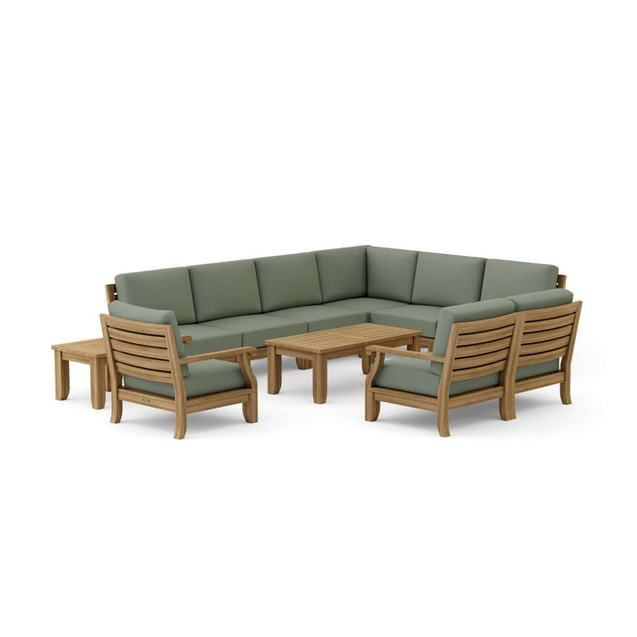 Teak Modular Outdoor Furniture - Riviera 11 - Piece Sectional Set - Teak HQ™