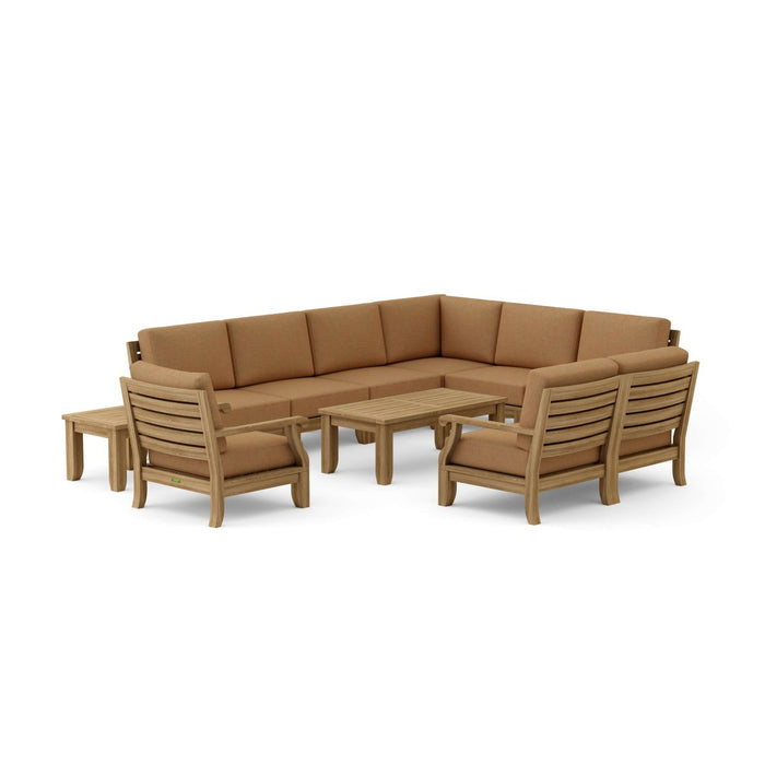 Teak Modular Outdoor Furniture - Riviera 11 - Piece Sectional Set - Teak HQ™