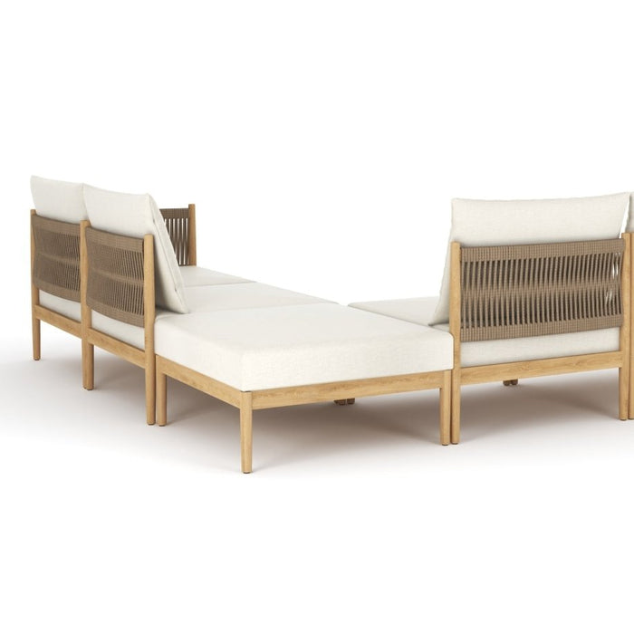 Teak Ottoman With Sunbrella Cushion - San Lucas - Teak HQ™