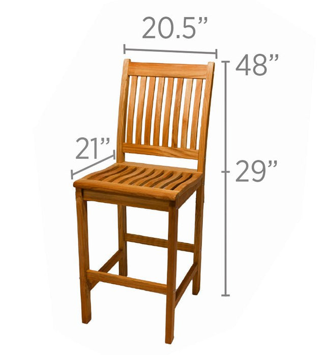 Teak Outdoor Bar Chair - Royal Teak - Teak HQ™