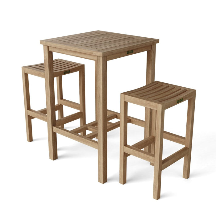 Teak Outdoor Bar Set - Avalon (Table) & Montego (2 Bar Stools) - Teak HQ™