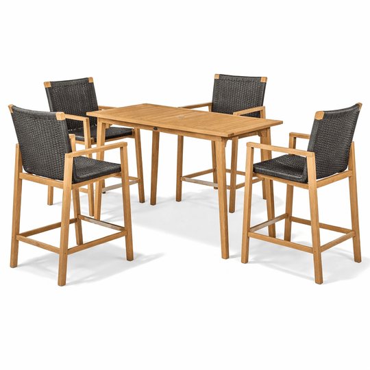 Teak Outdoor Bar Set for 4 - Admiral - Teak HQ™