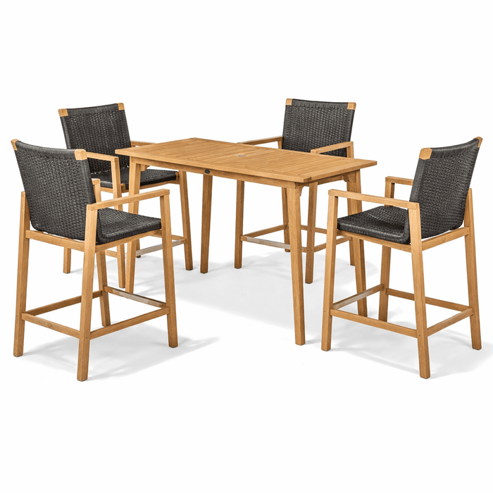 Teak Outdoor Bar Set for 4 - Admiral - Teak HQ™