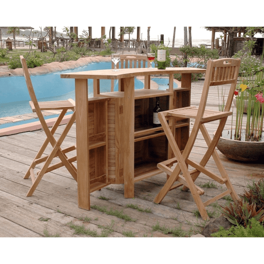 Teak Outdoor Bar Table and Chairs - Altavista - Teak HQ™