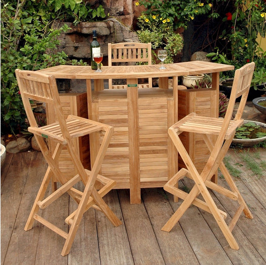 Teak Outdoor Bar Table and Chairs - Altavista - Teak HQ™