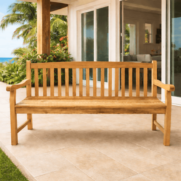 Teak Outdoor Bench With Back (3 - Seater) - Classic - Teak HQ™