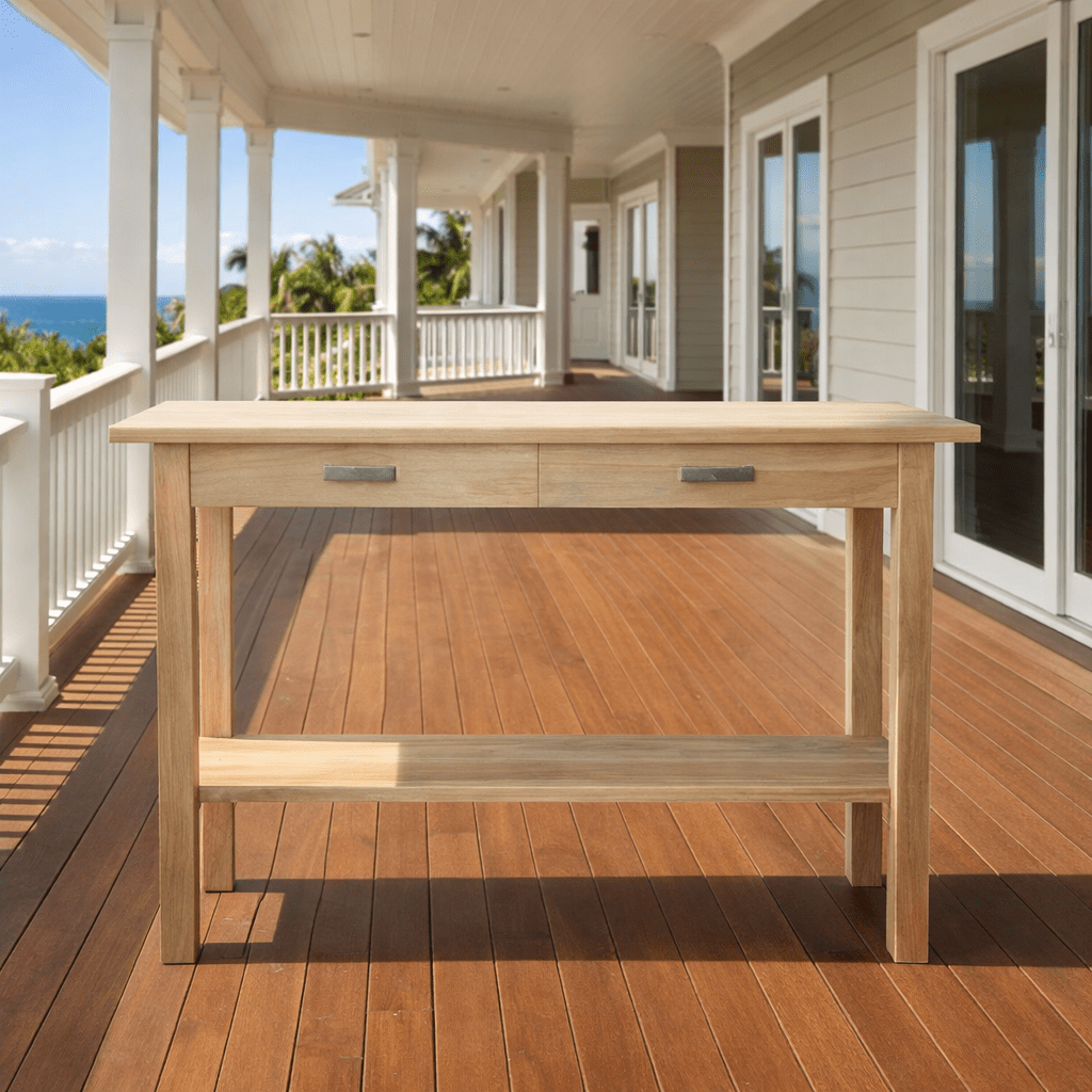 Teak Outdoor Buffet Table (47" Long Rectangle) - Atlanta - Teak HQ™
