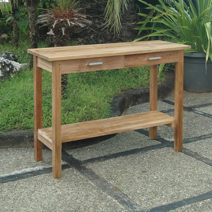 Teak Outdoor Buffet Table (48" Long Rectangle) - Atlanta - Teak HQ™