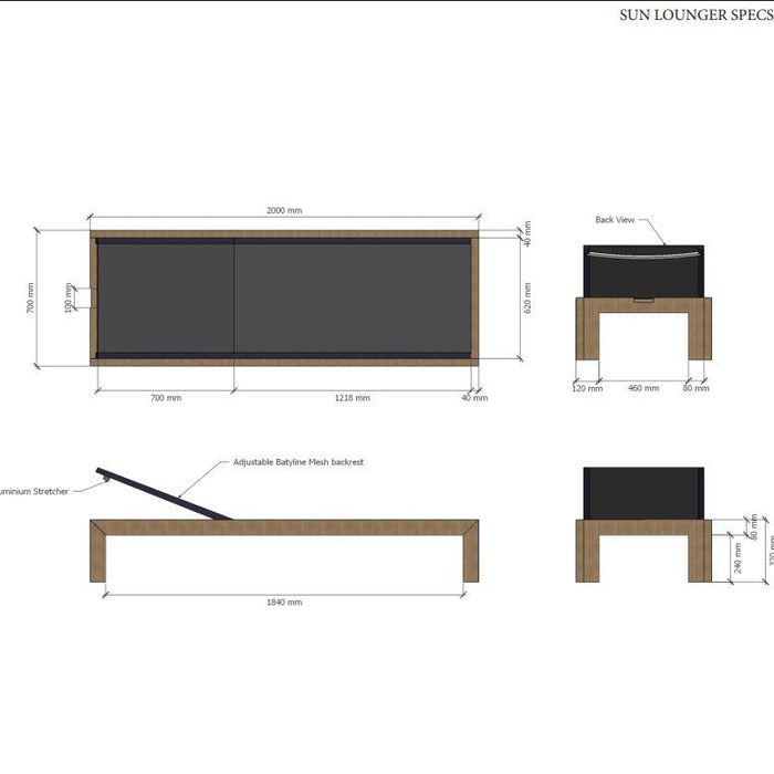 Teak Outdoor Chaise Lounge Chair - Smyrna - Teak HQ™