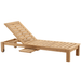 Teak Outdoor Chaise Lounger With Slide - Out Side Table - Cancun - Teak HQ™