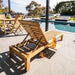 Teak Outdoor Chaise Lounger With Slide - Out Side Table - Cancun - Teak HQ™
