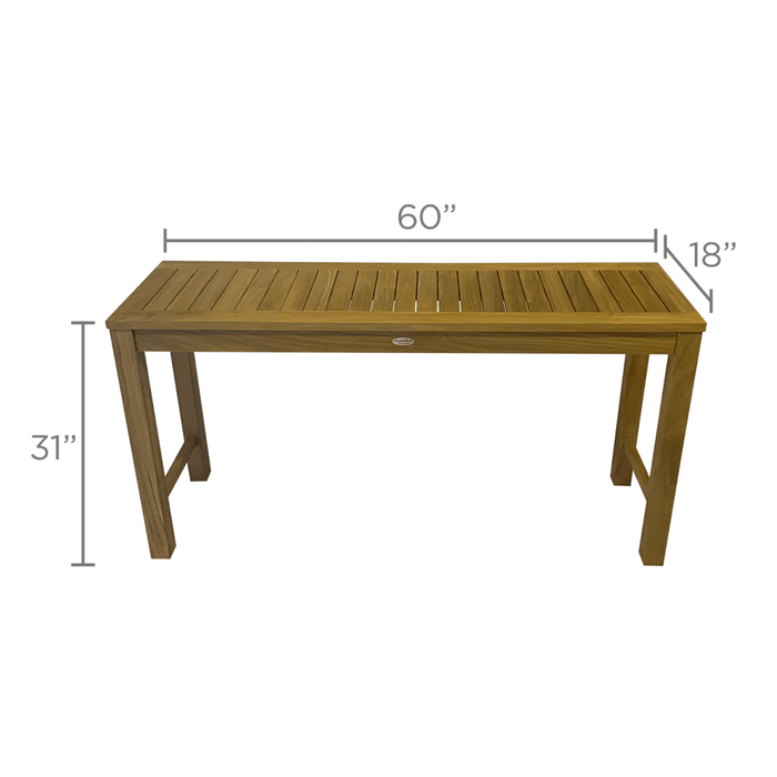 Teak Outdoor Console Table (60" Long Rectangle) - Royal Teak - Teak HQ™