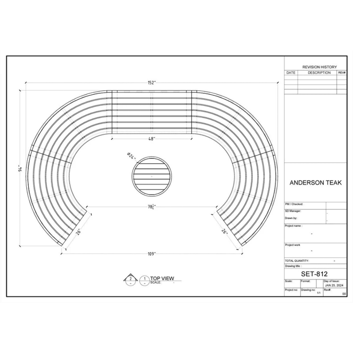 Teak Outdoor Conversation Set - Arena 6 - Piece Sectional Set - Teak HQ™