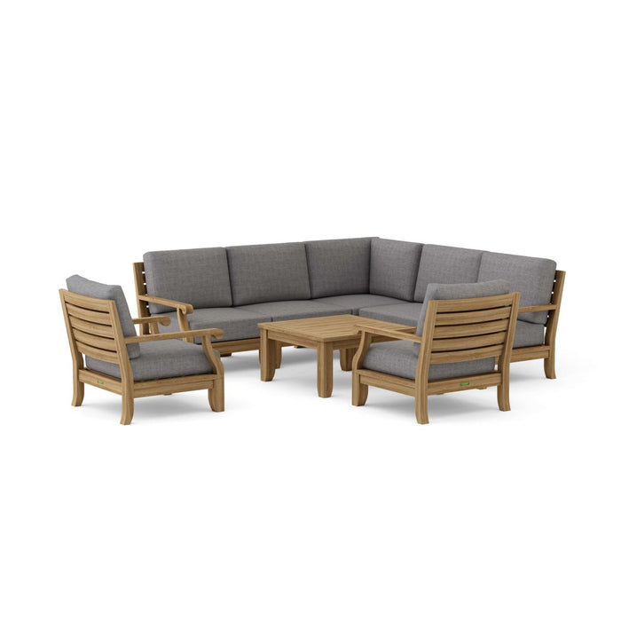 Teak Outdoor Corner Lounge Set - Riviera 8 - Piece Modular Set - Teak HQ™