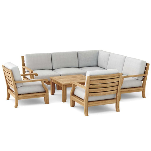 Teak Outdoor Corner Lounge Set - Riviera 8 - Piece Modular Set - Teak HQ™