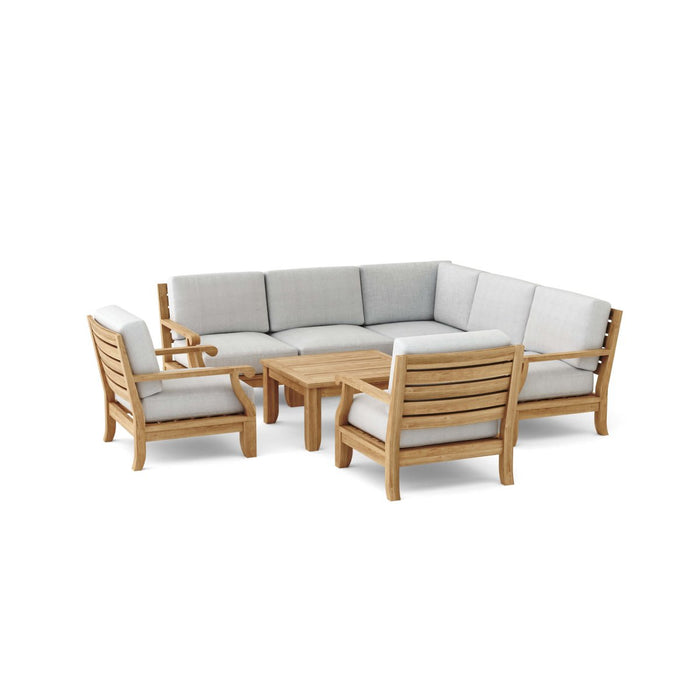 Teak Outdoor Corner Lounge Set - Riviera 8 - Piece Modular Set - Teak HQ™