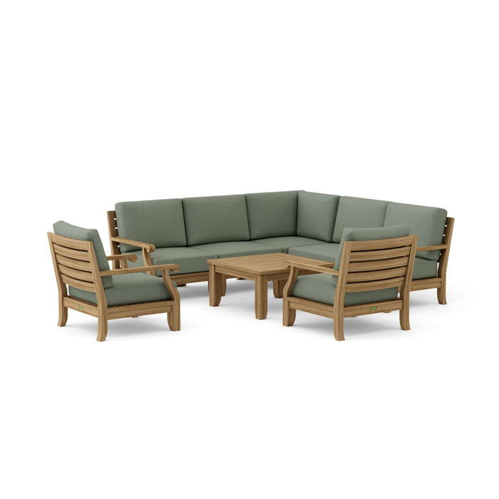 Teak Outdoor Corner Lounge Set - Riviera 8 - Piece Modular Set - Teak HQ™