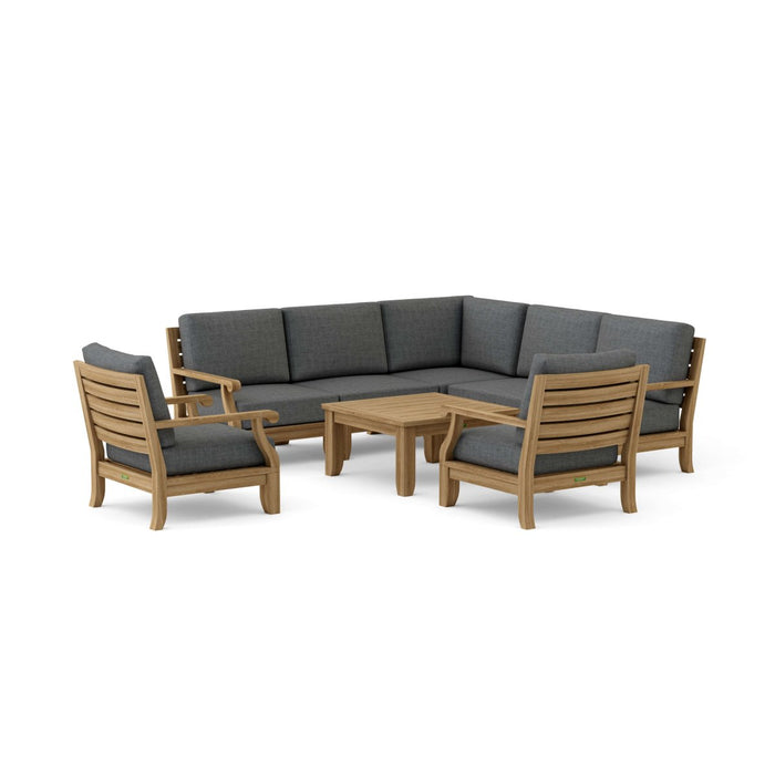 Teak Outdoor Corner Lounge Set - Riviera 8 - Piece Modular Set - Teak HQ™