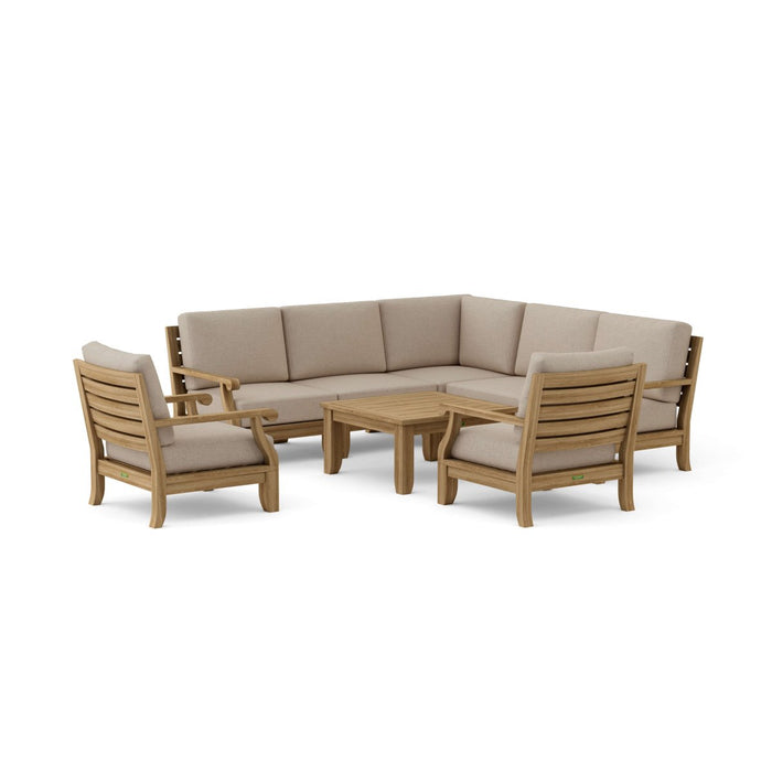 Teak Outdoor Corner Lounge Set - Riviera 8 - Piece Modular Set - Teak HQ™