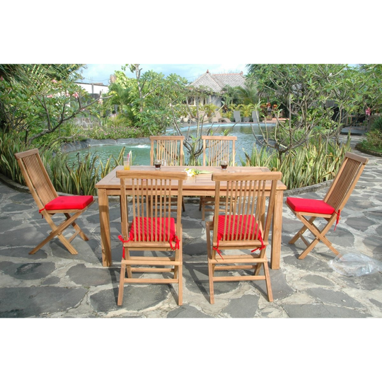 Teak Outdoor Dining Furniture - Montage (Table) & Bristol (6 Chairs) - Teak HQ™
